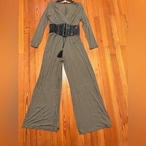 Venus Wide Leg Jumpsuit with Corset Waist